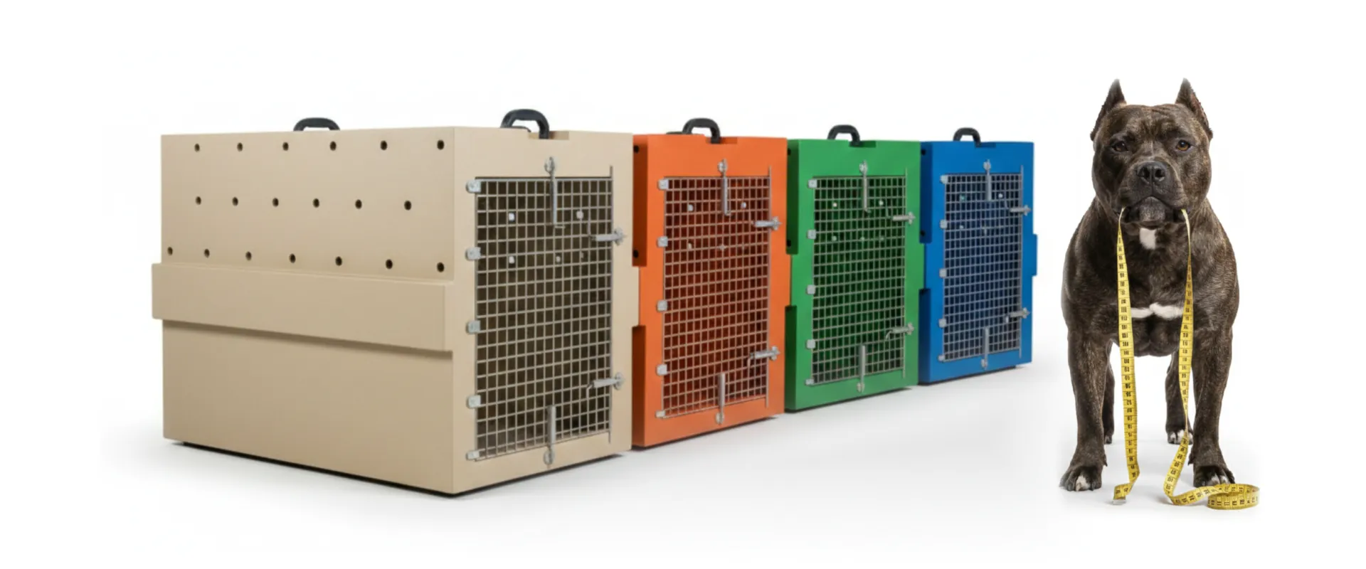 Caixa Kennel de transporte pet para todas as raças - padrão IATA, na medida certa